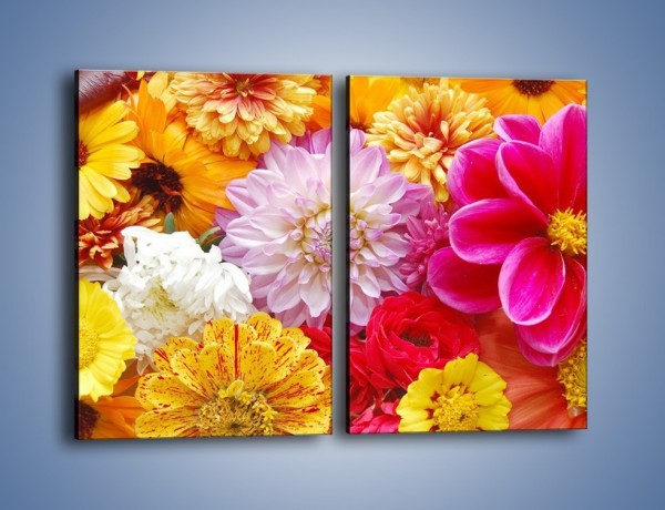 Obraz na płótnie – Letnie kwiaty z działki – dwuczęściowy prostokątny pionowy K198
