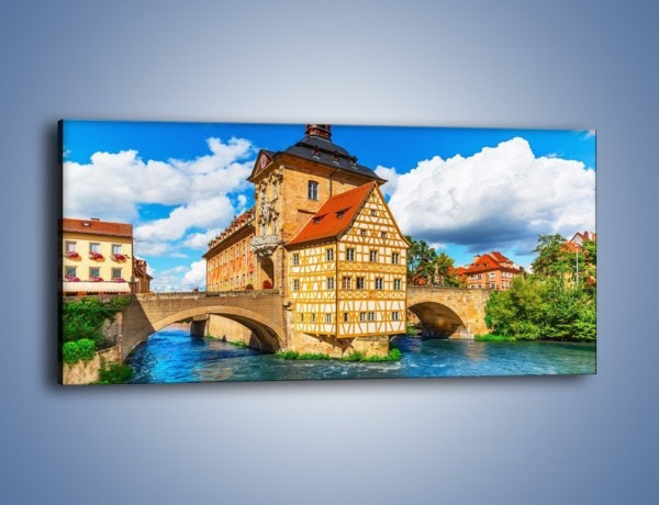 Obraz na płótnie – Ratusz w mieście Bamberg – jednoczęściowy panoramiczny AM513