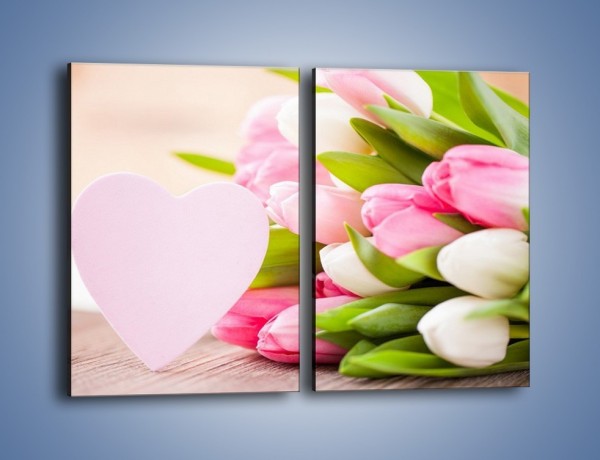 Obraz na płótnie – Miłość do tulipanów – dwuczęściowy prostokątny pionowy K292