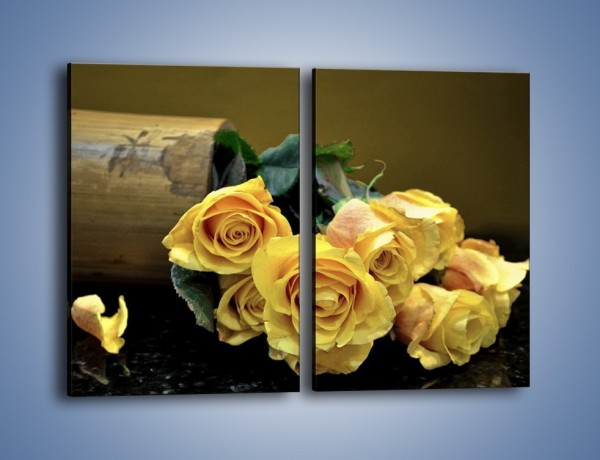 Obraz na płótnie – Zapomniane róże – dwuczęściowy prostokątny pionowy K334