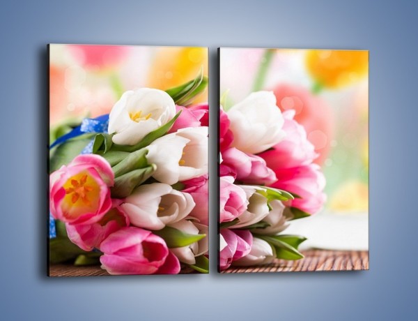 Obraz na płótnie – Tulipany w letniej odsłonie – dwuczęściowy prostokątny pionowy K404