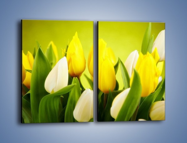 Obraz na płótnie – Nie tylko tulipany – dwuczęściowy prostokątny pionowy K425
