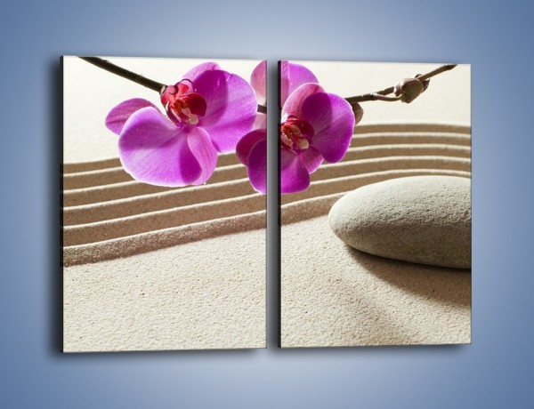 Obraz na płótnie – Kwiat i pustynia – dwuczęściowy prostokątny pionowy K434
