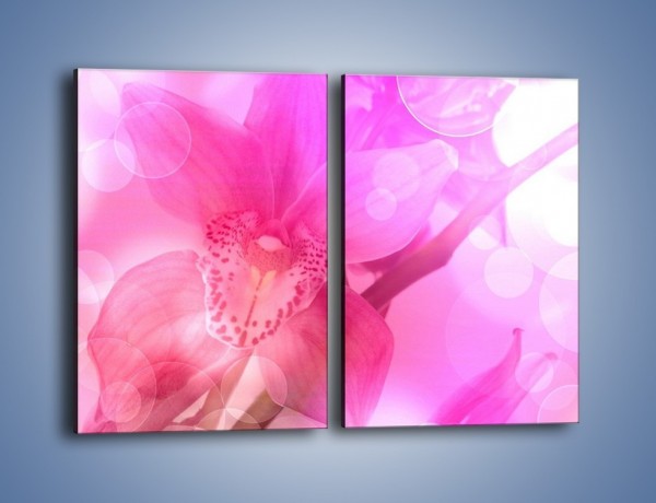 Obraz na płótnie – Budzący dzień w różowym kwiecie – dwuczęściowy prostokątny pionowy K487