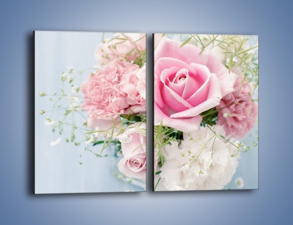 Obraz na płótnie – Kwiaty z ślubną historią – dwuczęściowy prostokątny pionowy K494