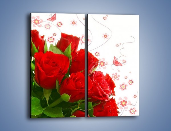 Obraz na płótnie – Miłosna wiązanka na niejedną rocznicę – dwuczęściowy prostokątny pionowy K497