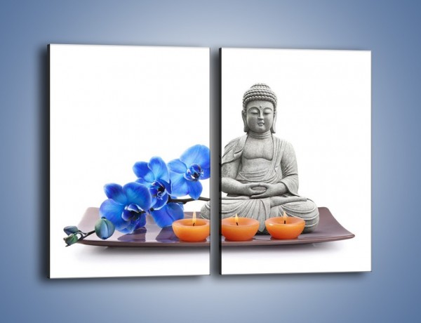 Obraz na płótnie – Budda i kwiat – dwuczęściowy prostokątny pionowy K593