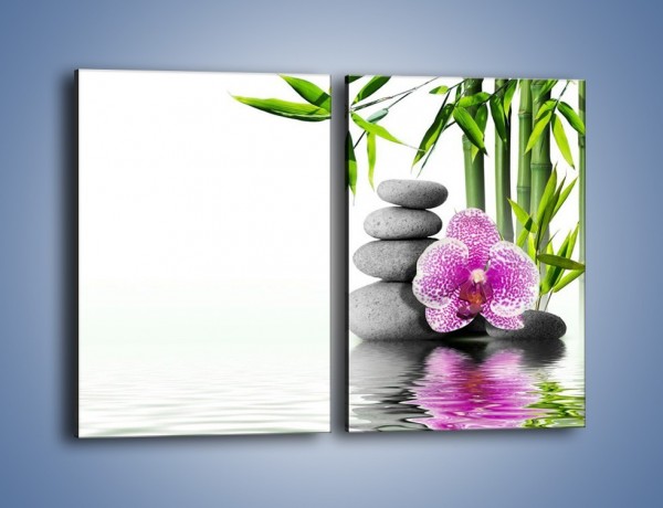 Obraz na płótnie – Woda fale i kwiat – dwuczęściowy prostokątny pionowy K652