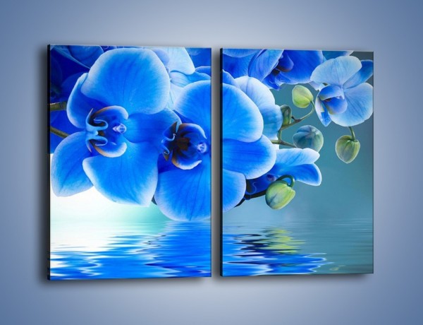 Obraz na płótnie – Turkusowy świat kwiatów – dwuczęściowy prostokątny pionowy K662