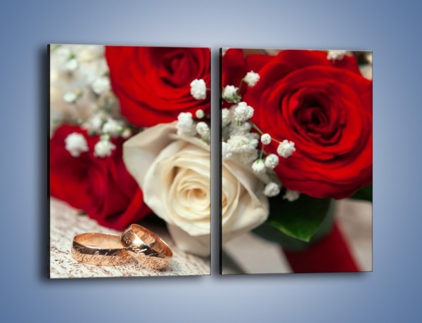 Obraz na płótnie – Małżeństwo przysięga i róże – dwuczęściowy prostokątny pionowy K681