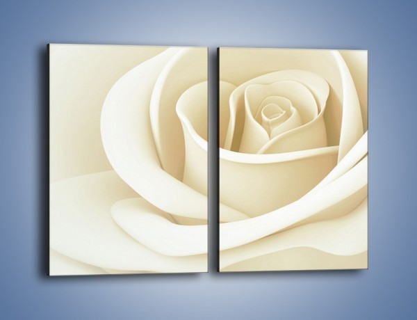 Obraz na płótnie – Róża niczym delikatny krem – dwuczęściowy prostokątny pionowy K708