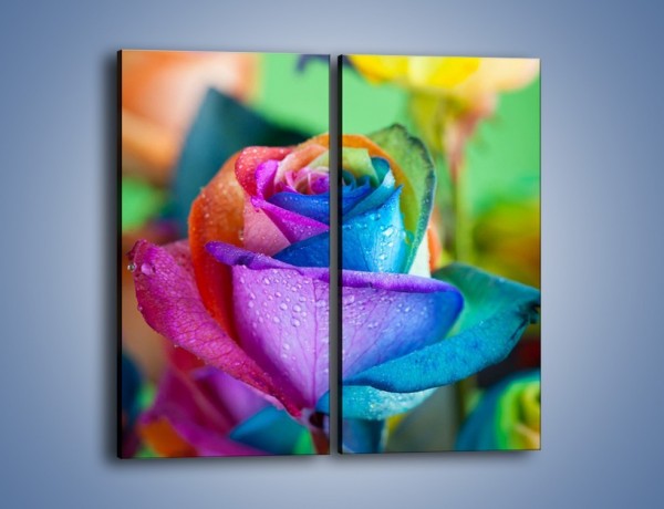 Obraz na płótnie – Kolorowe obietnice i róże – dwuczęściowy prostokątny pionowy K797