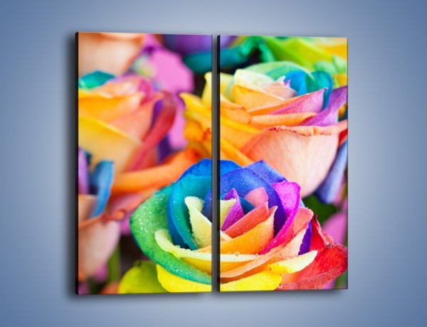 Obraz na płótnie – Wąskie grono kolorowych kwiatów – dwuczęściowy prostokątny pionowy K799