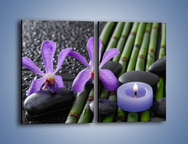 Obraz na płótnie – Mokre fiolety i kwiaty – dwuczęściowy prostokątny pionowy K880