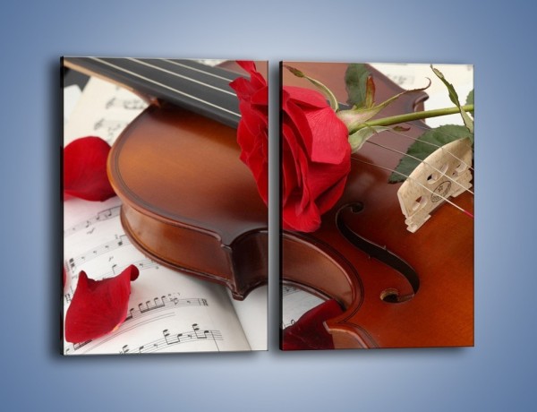 Obraz na płótnie – Instrument muzyka i kwiaty – dwuczęściowy prostokątny pionowy K900