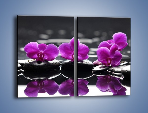 Obraz na płótnie – Wodny szereg kwiatowy – dwuczęściowy prostokątny pionowy K905