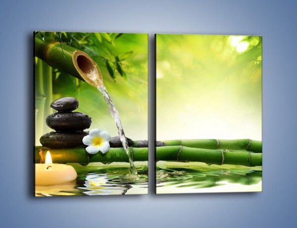 Obraz na płótnie – Bambus i źródło wody – dwuczęściowy prostokątny pionowy K930