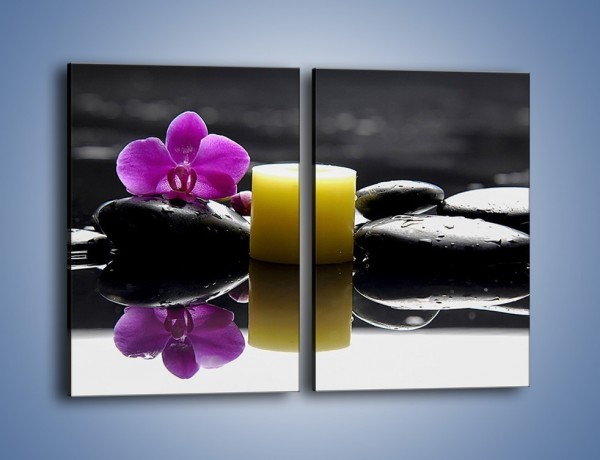 Obraz na płótnie – Świeca przed kwiatem – dwuczęściowy prostokątny pionowy K956