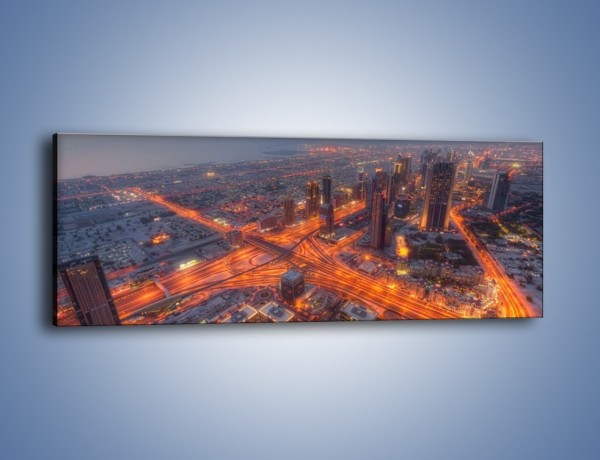 Obraz na płótnie – Panorama Dubaju o poranku – jednoczęściowy panoramiczny AM538