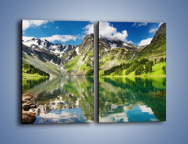 Obraz na płótnie – Góry w wodnym lustrze – dwuczęściowy prostokątny pionowy KN010