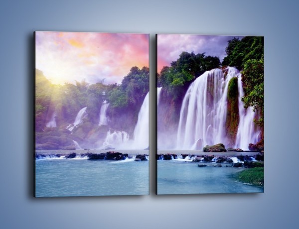 Obraz na płótnie – Wodospady jak z bajki – dwuczęściowy prostokątny pionowy KN026