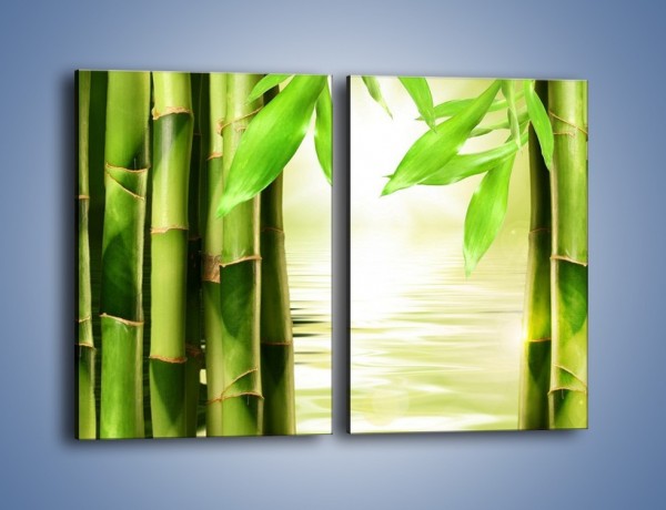 Obraz na płótnie – Bambusowe liście i łodygi – dwuczęściowy prostokątny pionowy KN027