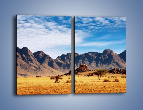 Obraz na płótnie – Góry w pustynnym krajobrazie – dwuczęściowy prostokątny pionowy KN030