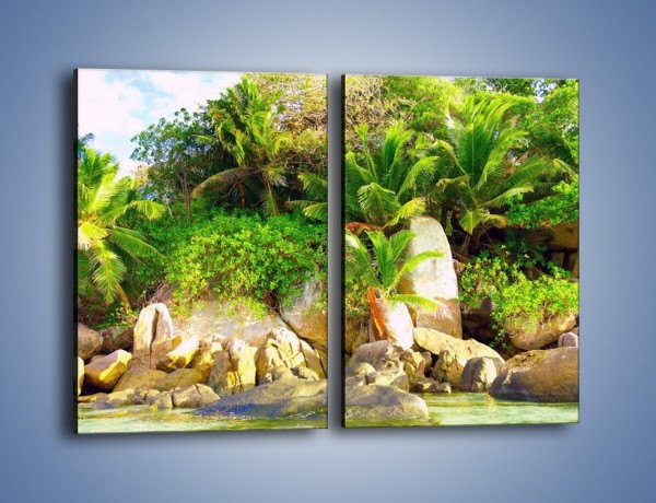 Obraz na płótnie – Ściana tropikalnych drzew – dwuczęściowy prostokątny pionowy KN086