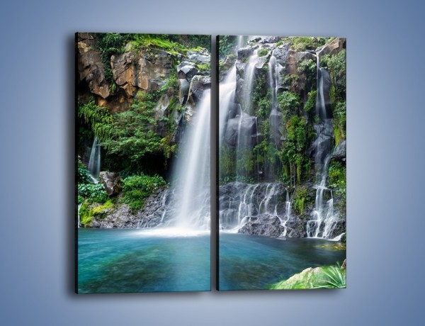 Obraz na płótnie – Wodospad naprawdę wysoki – dwuczęściowy prostokątny pionowy KN1107