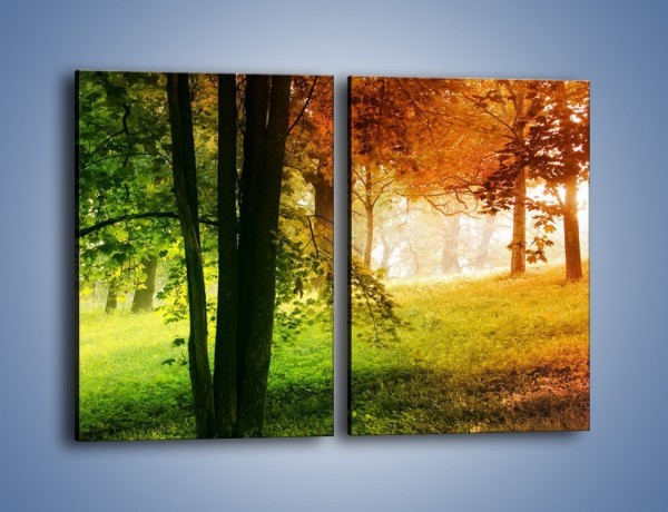 Obraz na płótnie – Trochę wiosny i jesieni – dwuczęściowy prostokątny pionowy KN1181A