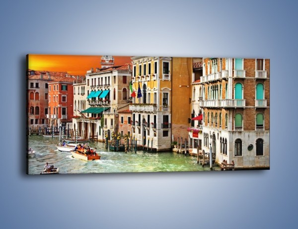 Obraz na płótnie – Kolorowe domu Wenecji – jednoczęściowy panoramiczny AM555