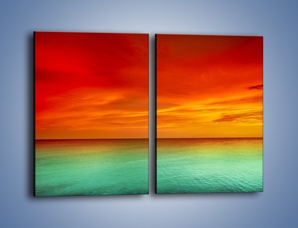 Obraz na płótnie – Horyzont w kolorach tęczy – dwuczęściowy prostokątny pionowy KN1303A