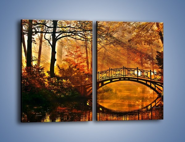 Obraz na płótnie – Cudowny spacer jesienną porą – dwuczęściowy prostokątny pionowy KN1319A