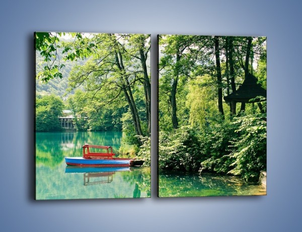 Obraz na płótnie – Wakacje nad jeziorem – dwuczęściowy prostokątny pionowy KN155