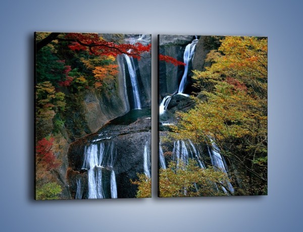 Obraz na płótnie – Leśne okienko na wodospad – dwuczęściowy prostokątny pionowy KN298
