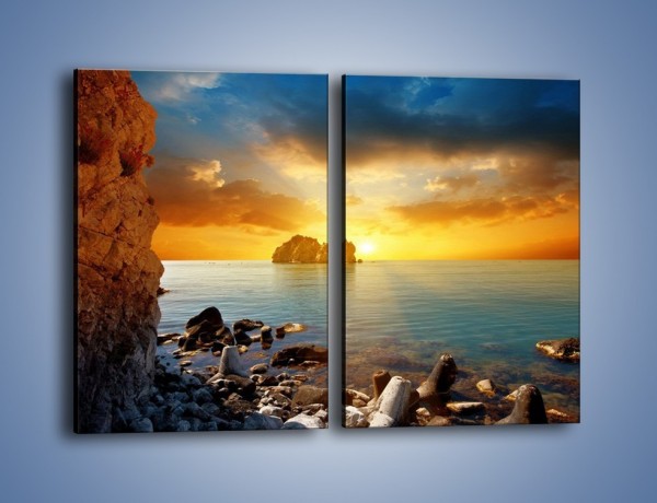 Obraz na płótnie – Spokojne morze i słońce – dwuczęściowy prostokątny pionowy KN557