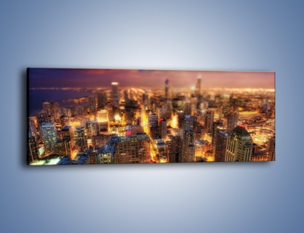 Obraz na płótnie – Rozmyta panorama Chicago – jednoczęściowy panoramiczny AM562