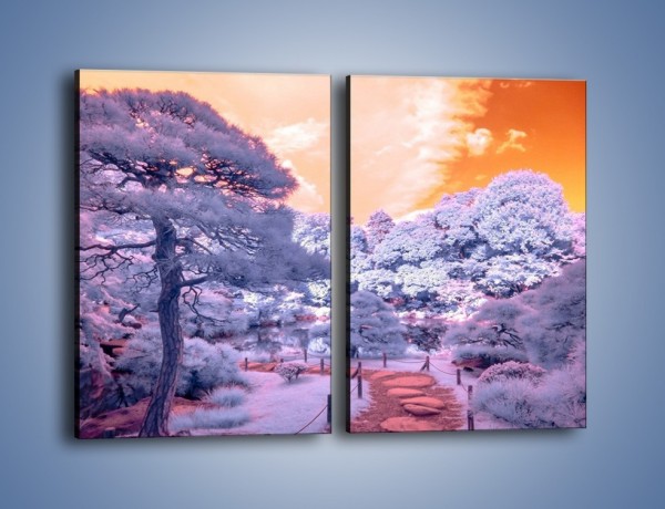 Obraz na płótnie – Oszroniony leśny krajobraz – dwuczęściowy prostokątny pionowy KN722