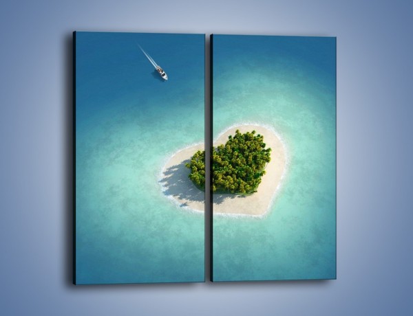 Obraz na płótnie – Tropikalna wyspa miłości – dwuczęściowy prostokątny pionowy KN737