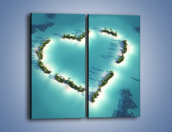 Obraz na płótnie – Lazurowe serce z drzew – dwuczęściowy prostokątny pionowy KN746
