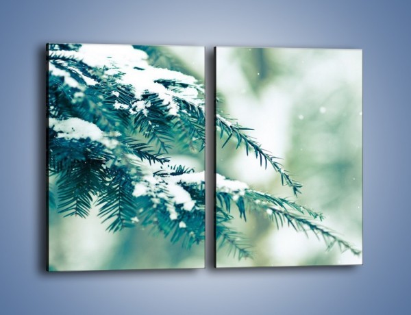 Obraz na płótnie – Odrobina śniegu na choince – dwuczęściowy prostokątny pionowy KN747