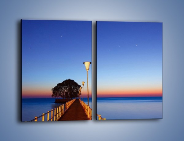 Obraz na płótnie – Wieczorny spacer po tafli morza – dwuczęściowy prostokątny pionowy KN759