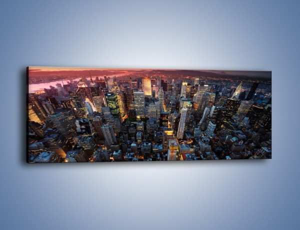 Obraz na płótnie – Widok na Manhattan z lotu ptaka – jednoczęściowy panoramiczny AM567