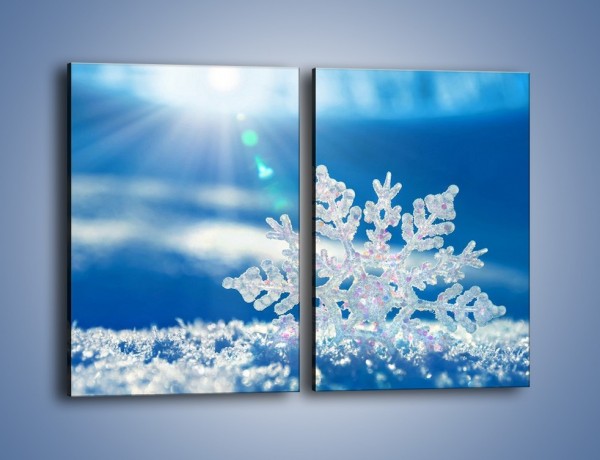 Obraz na płótnie – Diamentowa śnieżynka – dwuczęściowy prostokątny pionowy KN808