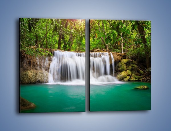 Obraz na płótnie – Piękno leśnego wodospadu – dwuczęściowy prostokątny pionowy KN894