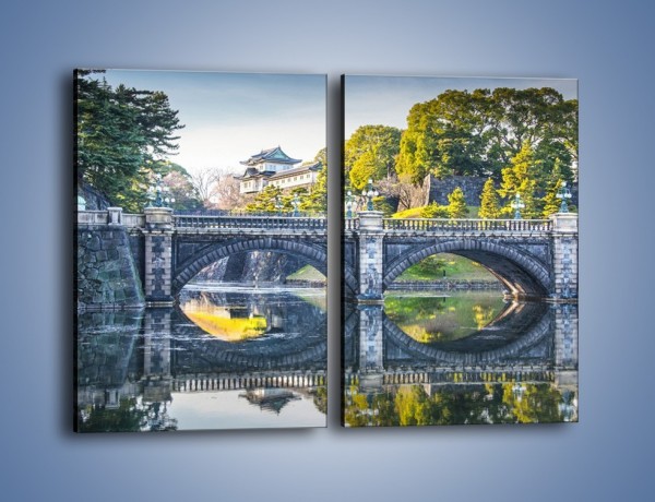 Obraz na płótnie – Kamienny most z okularami – dwuczęściowy prostokątny pionowy KN899
