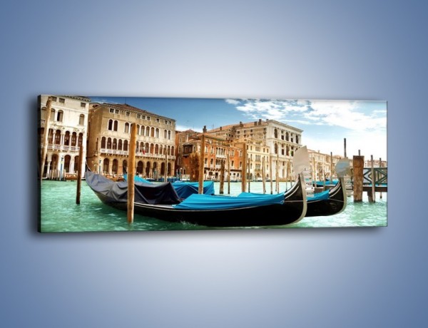 Obraz na płótnie – Weneckie gondole w Canal Grande – jednoczęściowy panoramiczny AM571