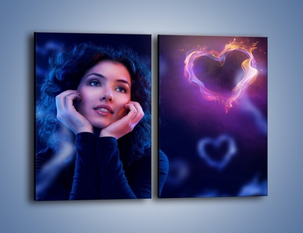 Obraz na płótnie – Miłość w kobiecym sercu – dwuczęściowy prostokątny pionowy L038