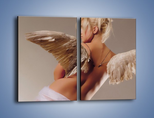 Obraz na płótnie – Kobieta ubrana w skrzydła – dwuczęściowy prostokątny pionowy L060