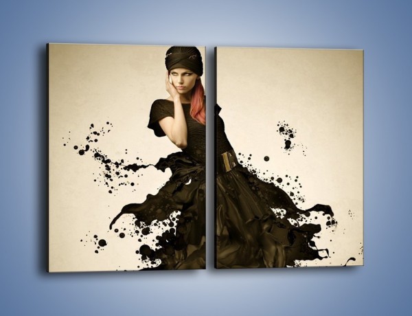 Obraz na płótnie – Suknia stworzona malarskim pędzlem – dwuczęściowy prostokątny pionowy L066